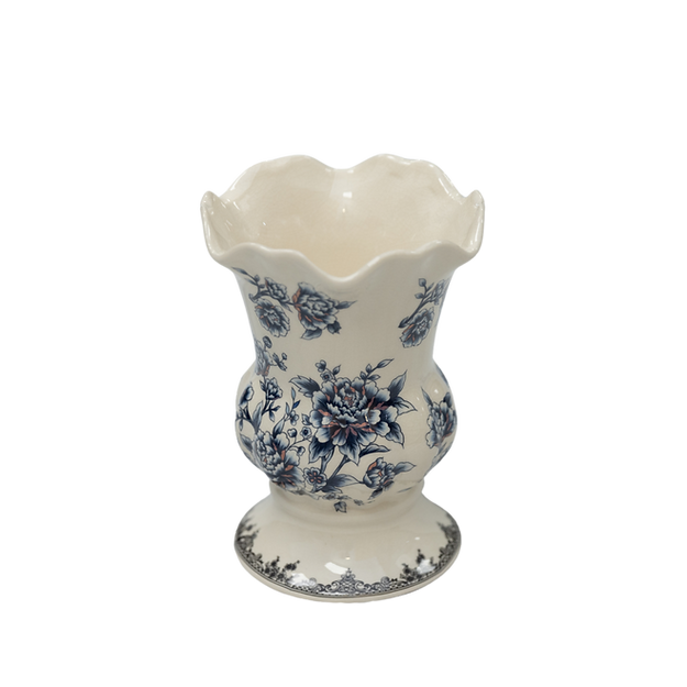 Vintage-Inspired Ceramic Vase Jindian Blue & White