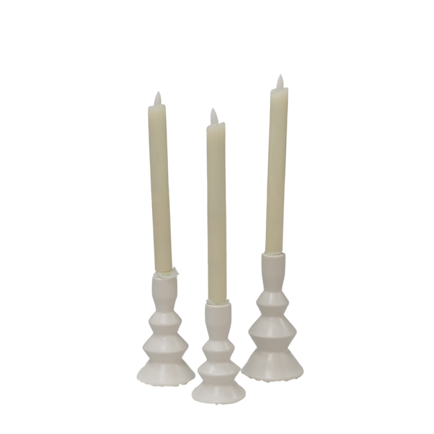 Modern White Taper Candle Holders
