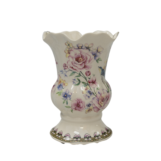 Vintage-Inspired Ceramic Beaming Vase