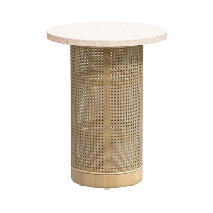 Vernet Travertine + Cane Table