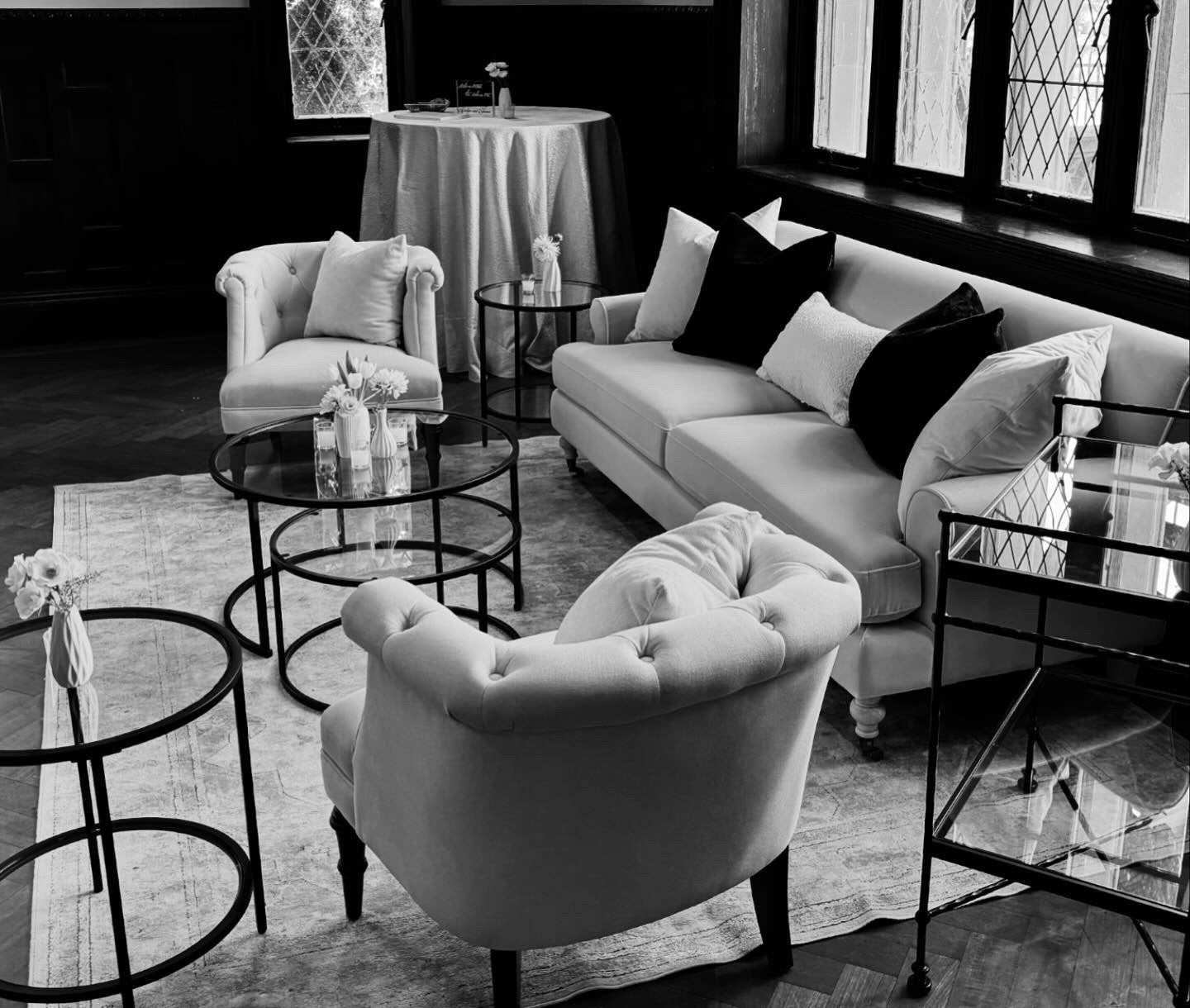 Black + Glass Side Table