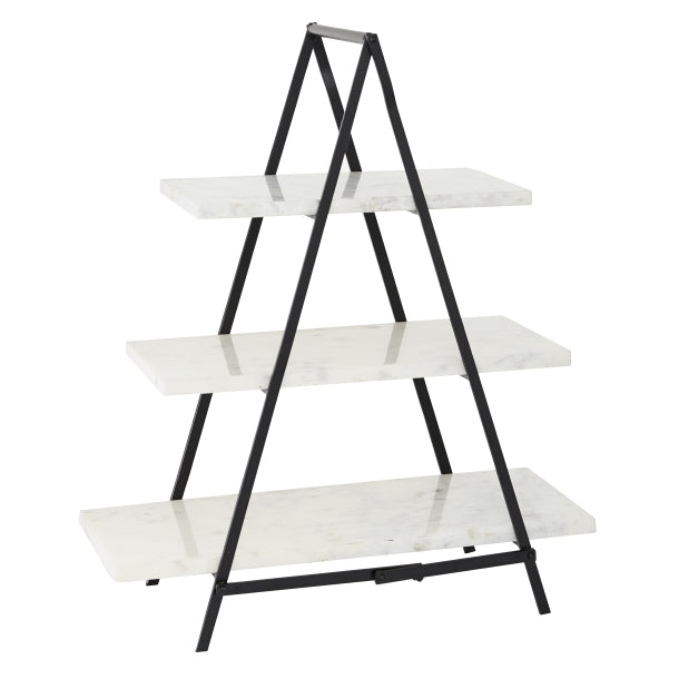 White Marble Pyramid 3 Tier Cake Stand