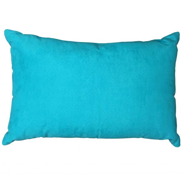 Aqua Suede Kidney Pillow