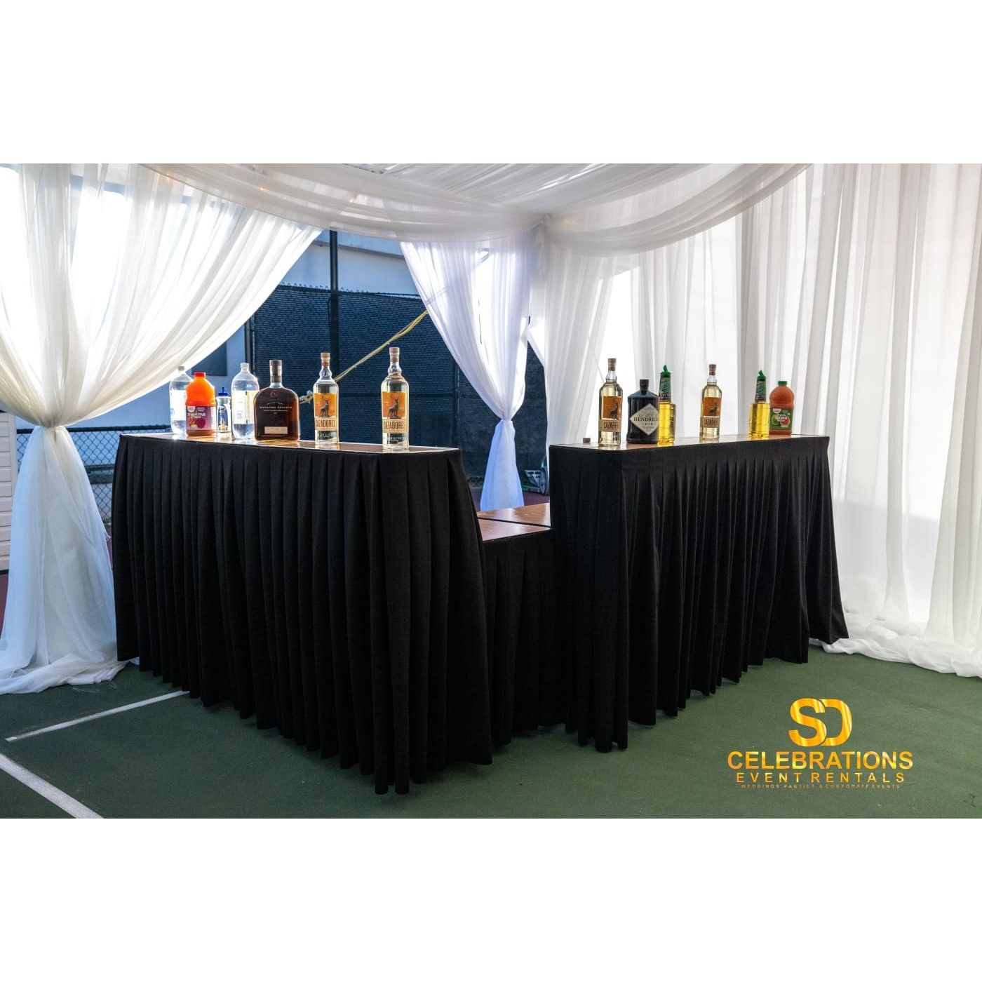 6' Bar Table With Black Skirts