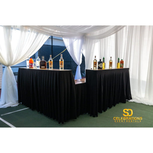 6' Bar Table With Black Skirts