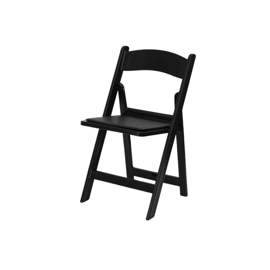 Padded Resin Folding Chair - Black