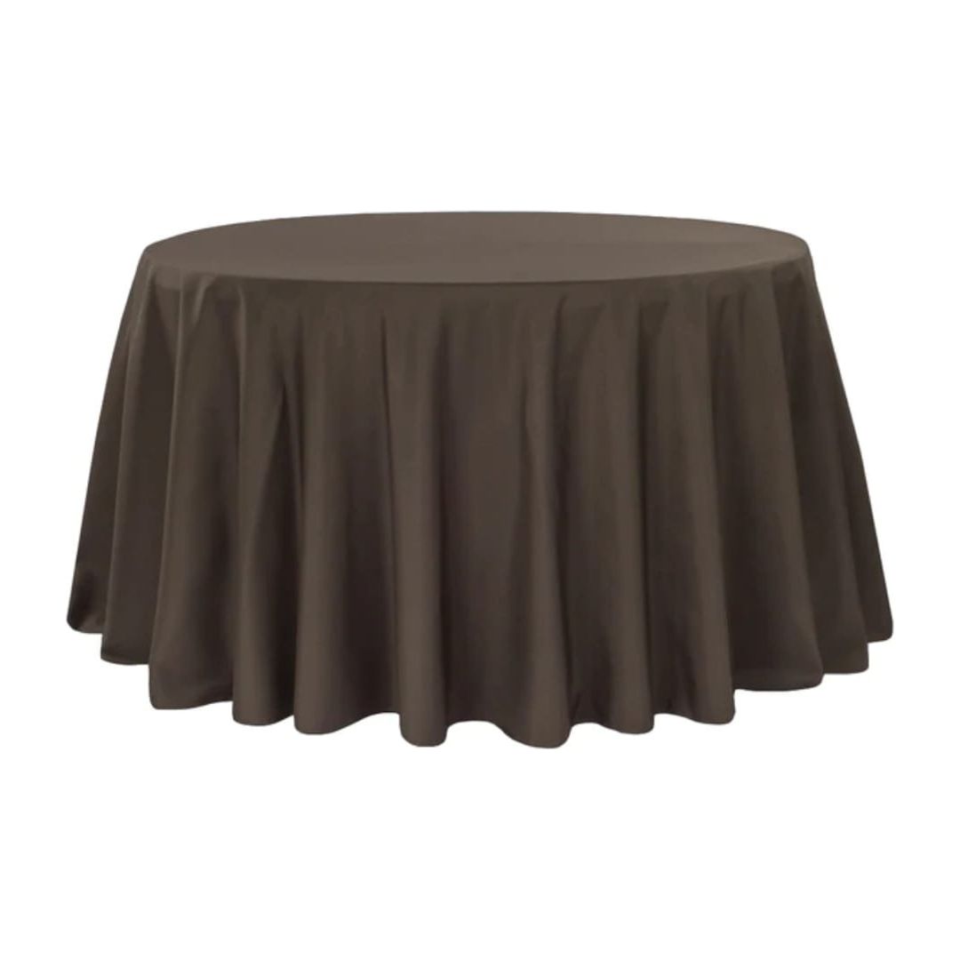 Polyester 120'' Round Tablecloth – Chocolate Brown
