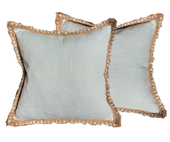 Burlap Lined Seafoam Pillow