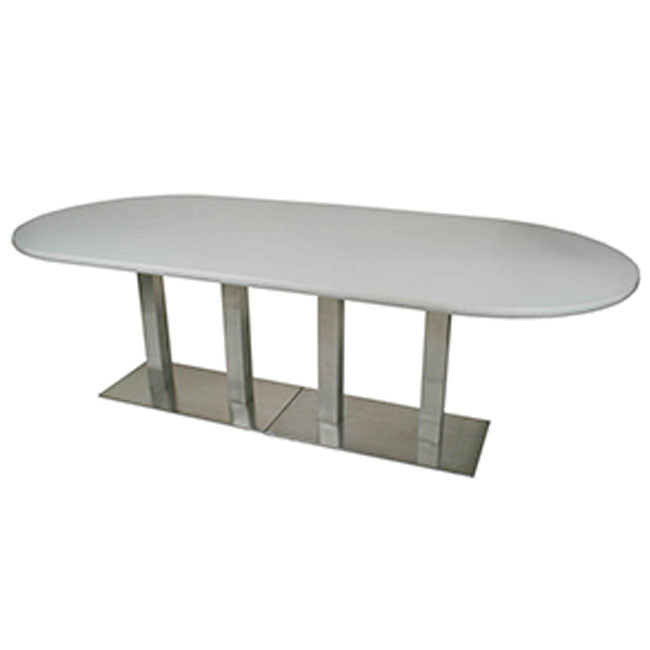 Oval Conference Table Steel Base - Grey