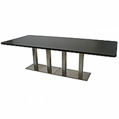 Rectangular Conf Table Steel Base - Black