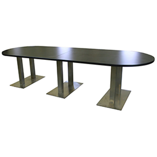 Oval Conference Table with Steel Base - Black 2