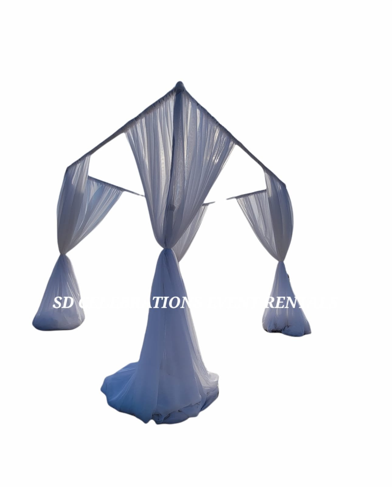 Pipe & Drape Chuppah, White Chiffon Curtains