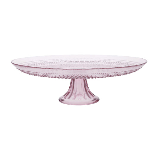 Caladito Pink Glass Cake Stand 13 in.