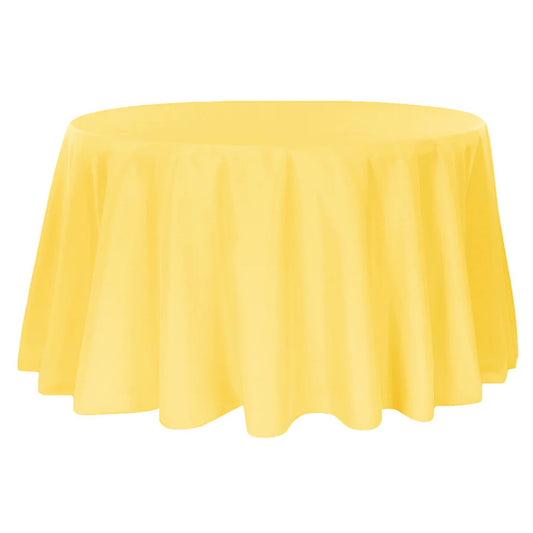 Canary Yellow Round Tablecloth 120″