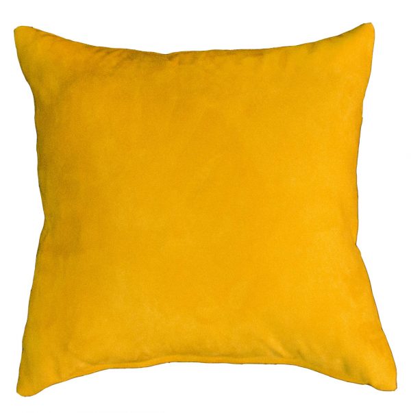Canary Yellow Suede Pillow