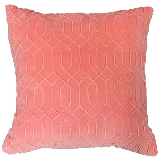Coral Pink Velvet Pillow