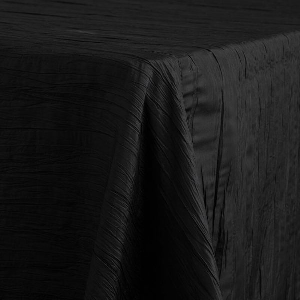 Crinkle Taffeta Black Linen