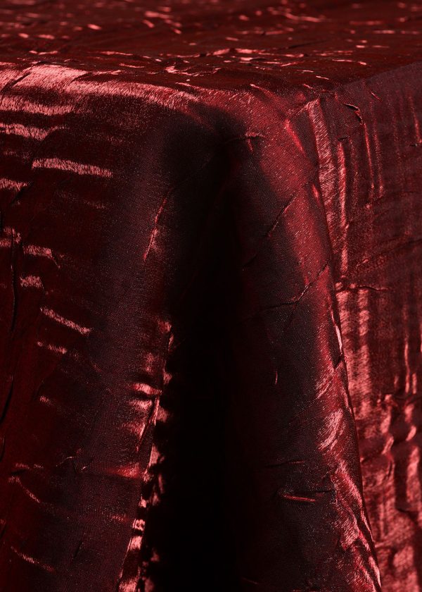 Crushed Iridescent Burgundy Linen