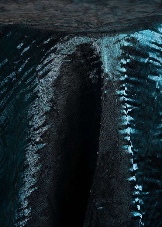 Crushed Iridescent Teal Linen