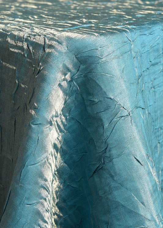 Crushed Iridescent Turquoise Linen