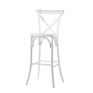 White Cross Back Bar Stool