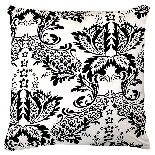 Black And White Damask Pillow