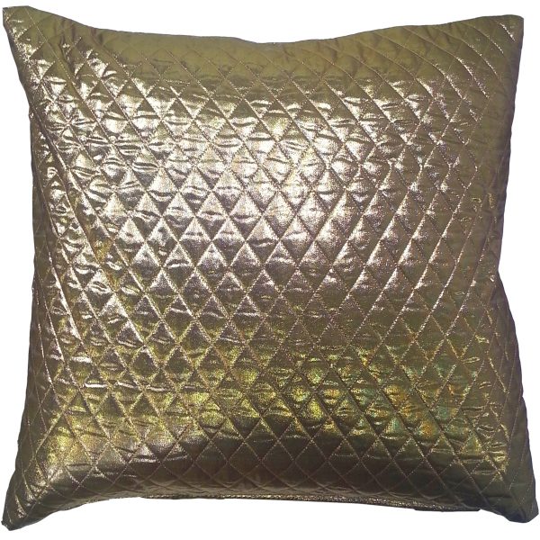 Diamond Patchwork Pillow – Metallic Gold