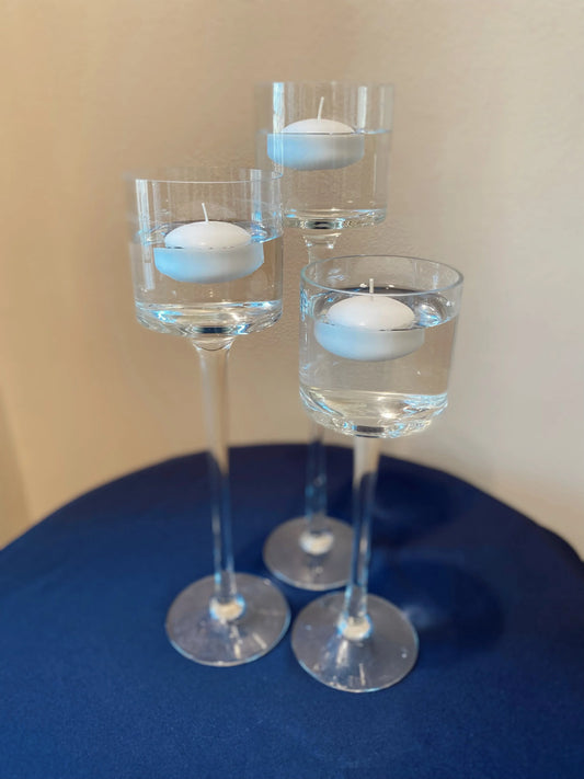 Glass Pedestal Vase 3.5” by 13”
