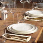 Marble Gold Rim Dessert Plate 8″