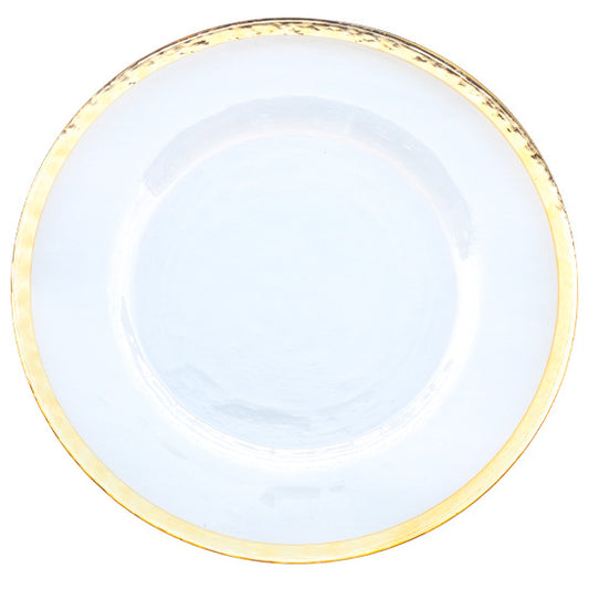 Gold Rim Glass Charger 13″