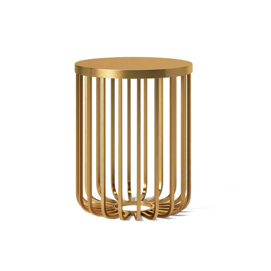 Gold Ribbed Side Table