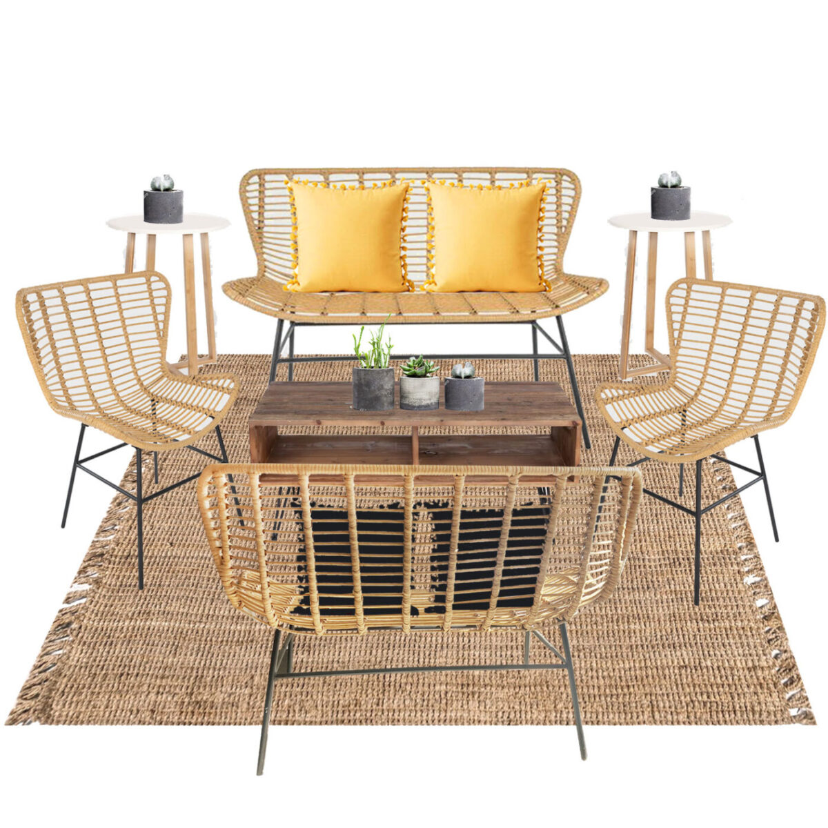 Honey Rattan Lounge