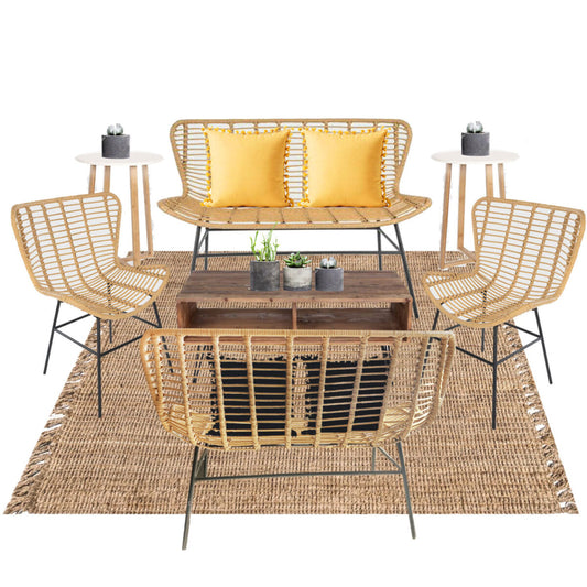 Honey Rattan Lounge