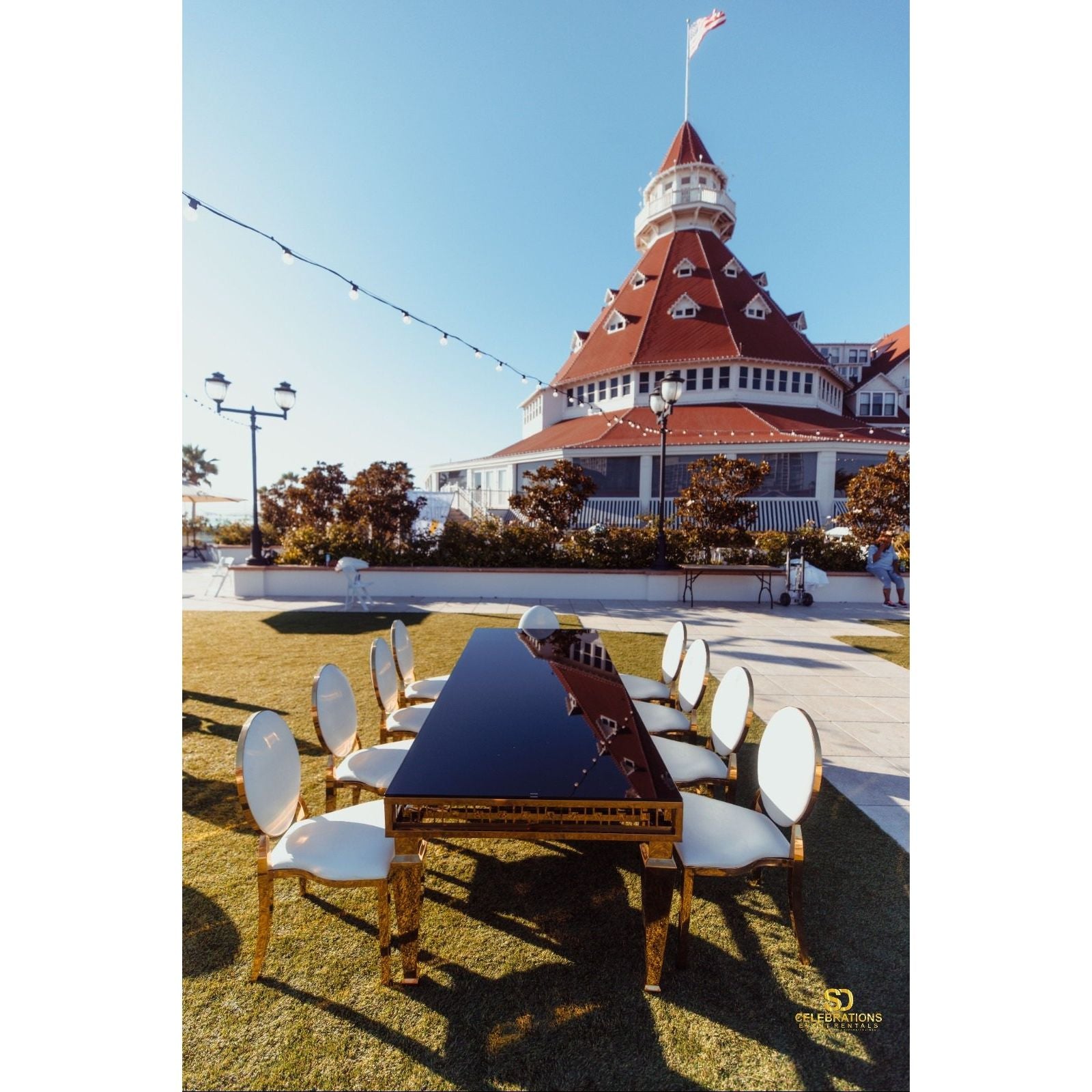 Luxary Black 8Ft Rectangle Table