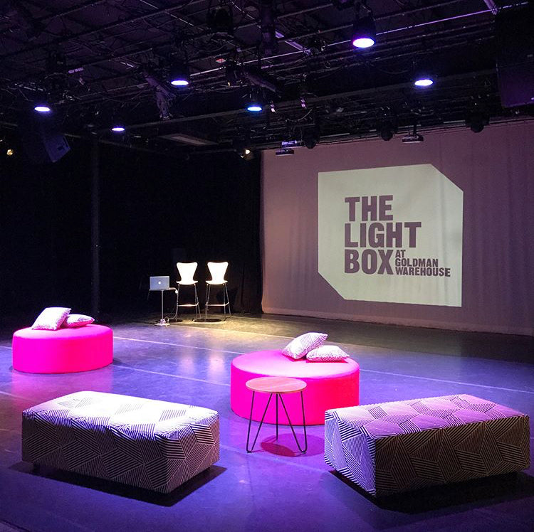 4' Round Ottoman - Hot Pink