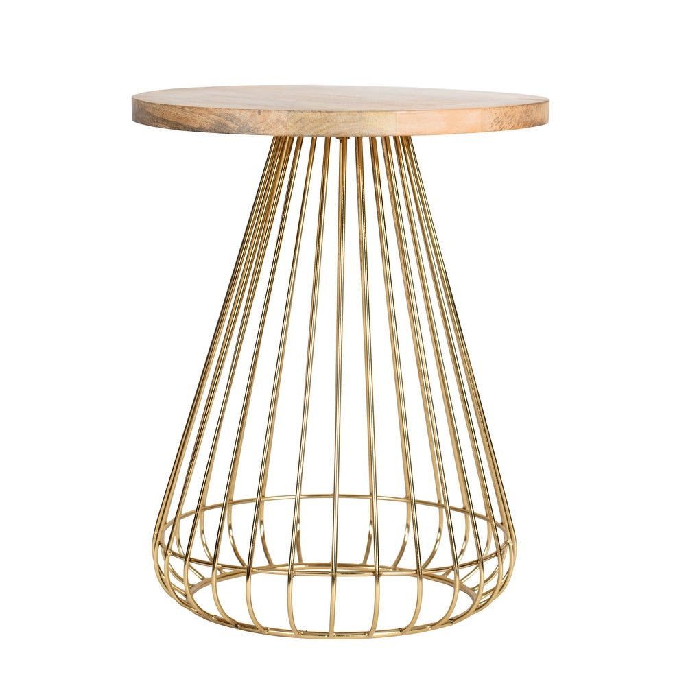Gold + Wood Top Side Tables