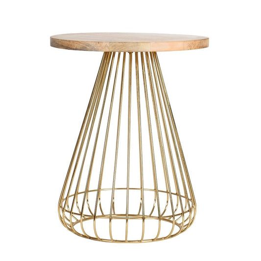 Gold + Wood Top Side Tables