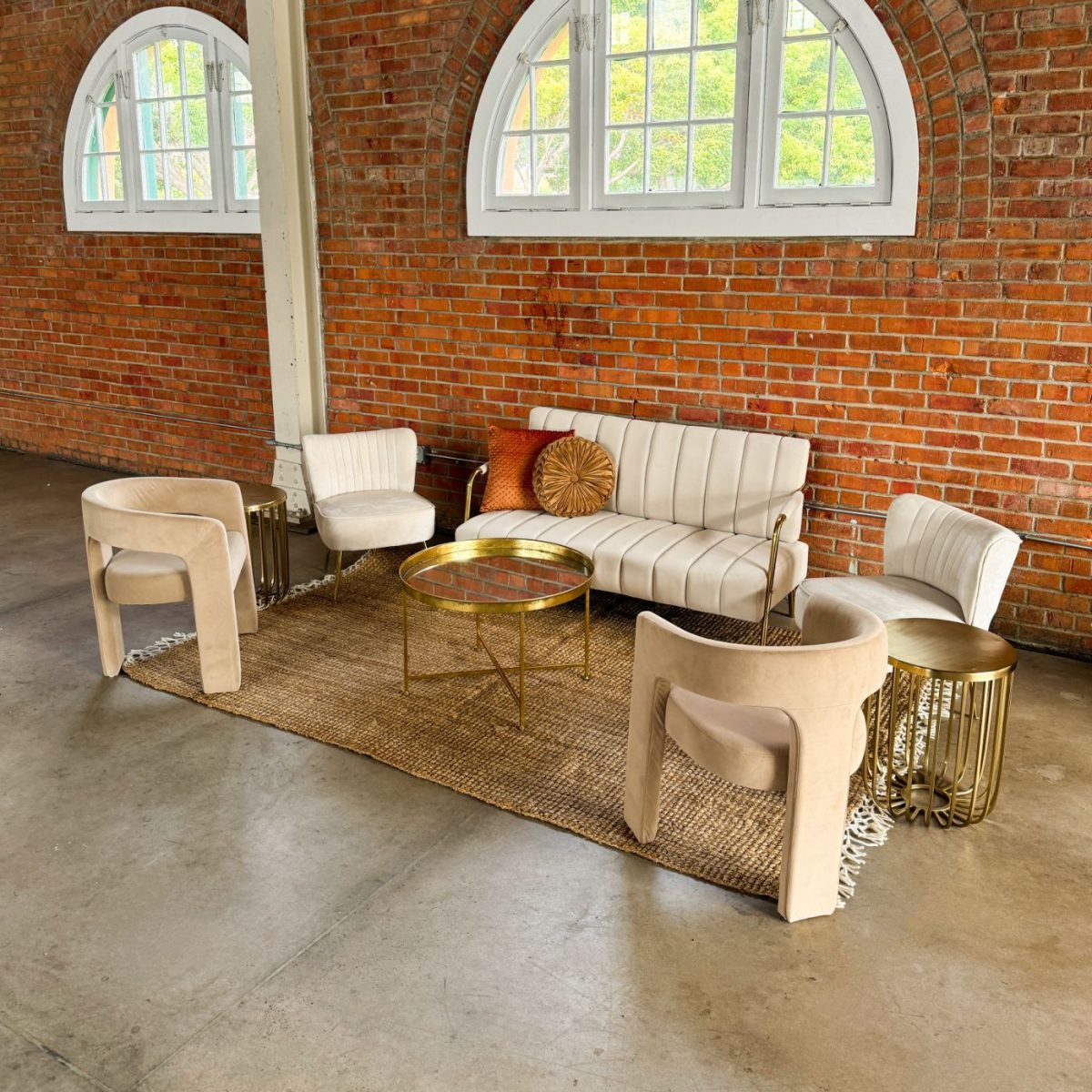 Gold Ribbed Side Table