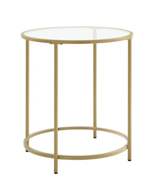 Gold + Glass Side Table 