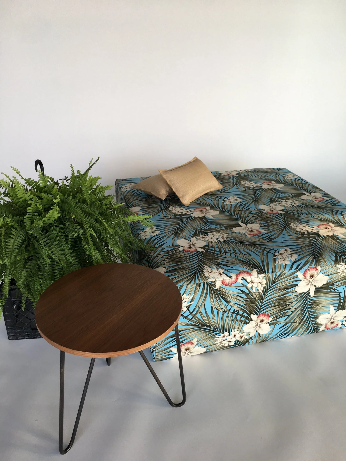 Big Square Ottoman - Tropical Slate