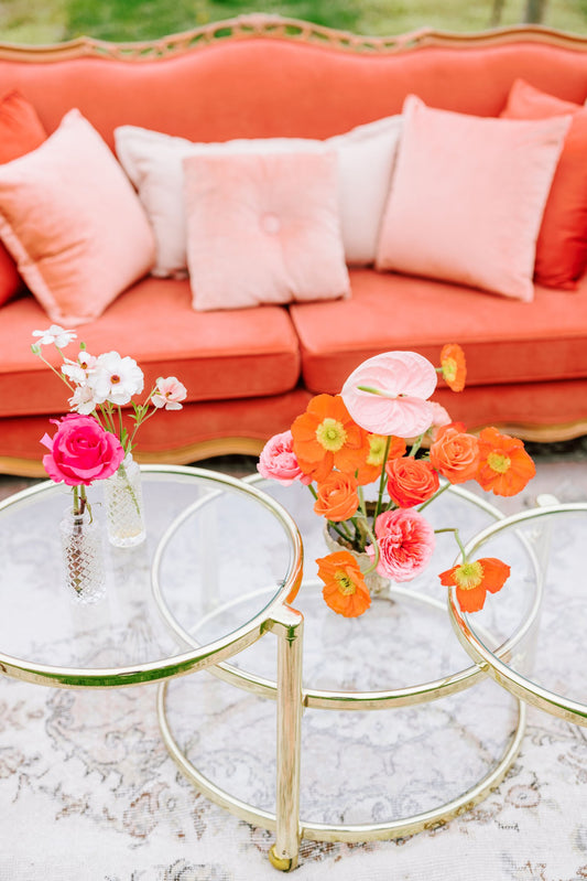 Gold + Glass Swivel Coffee Table