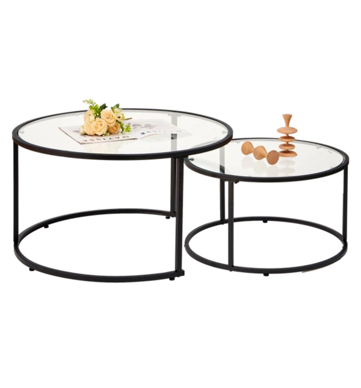 Black + Glass Nesting Coffee Tables