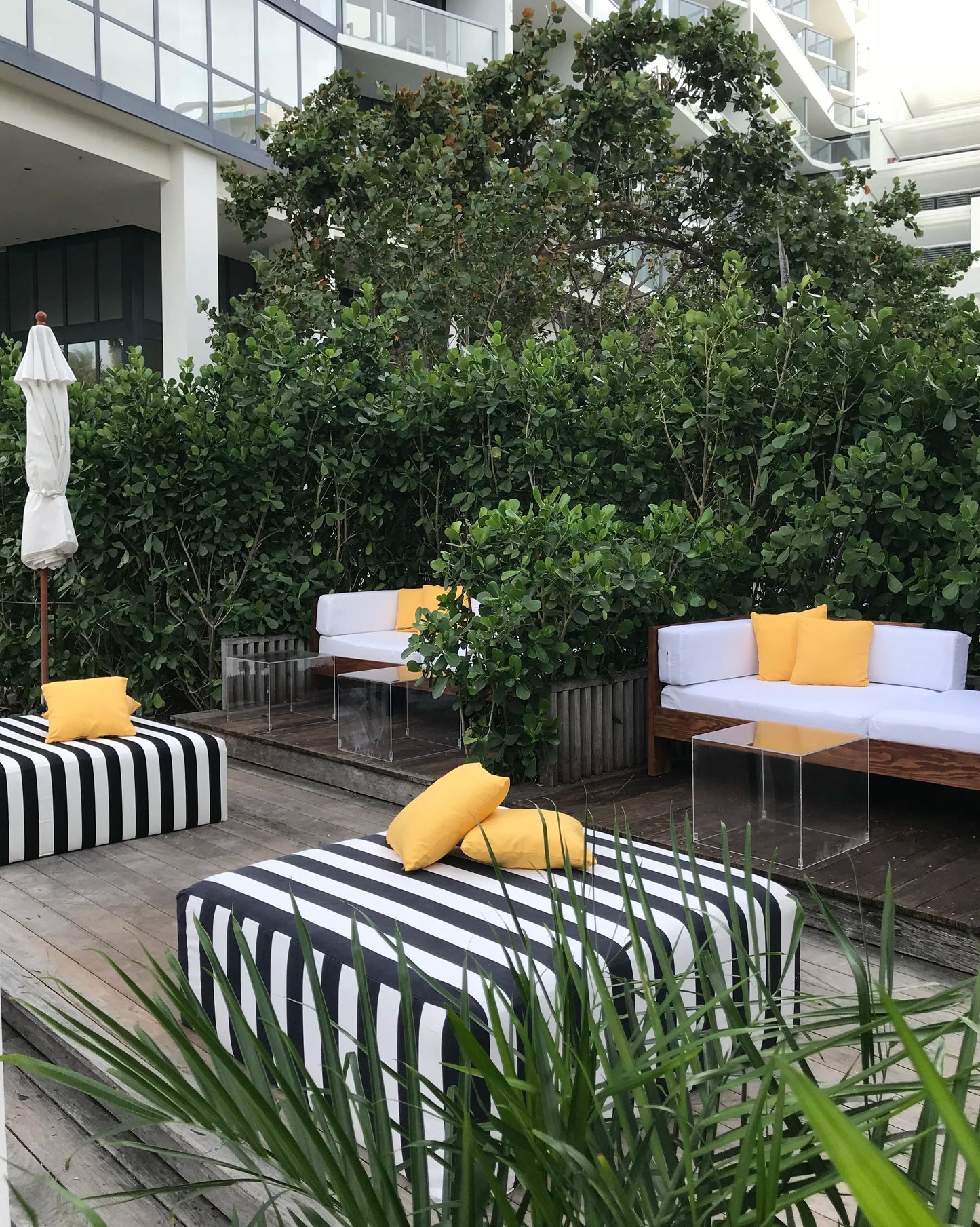 Big Square Ottoman - Stripes