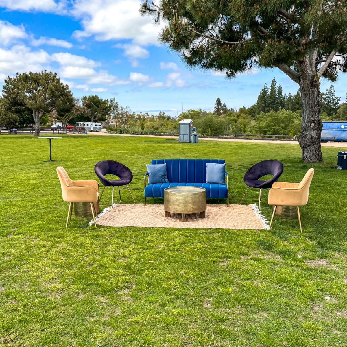 Dark Blue Trevi Love Seat