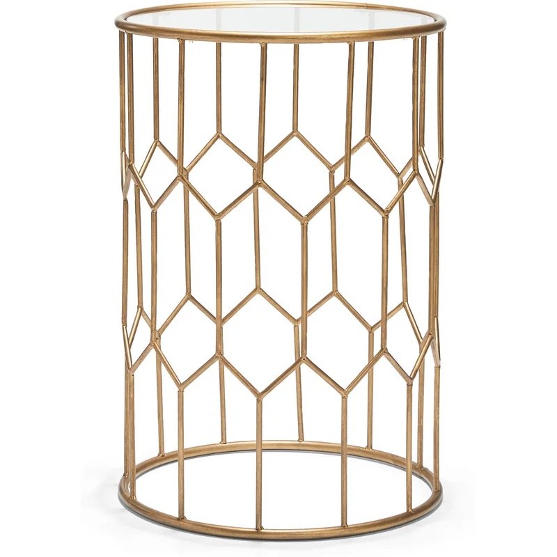 Gold + Glass Geometric Side Tables