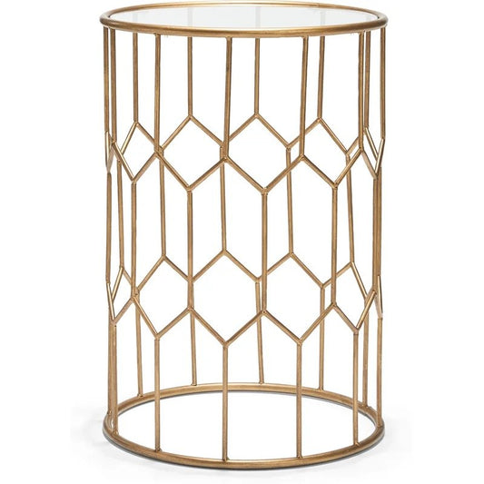 Gold + Glass Geometric Side Tables