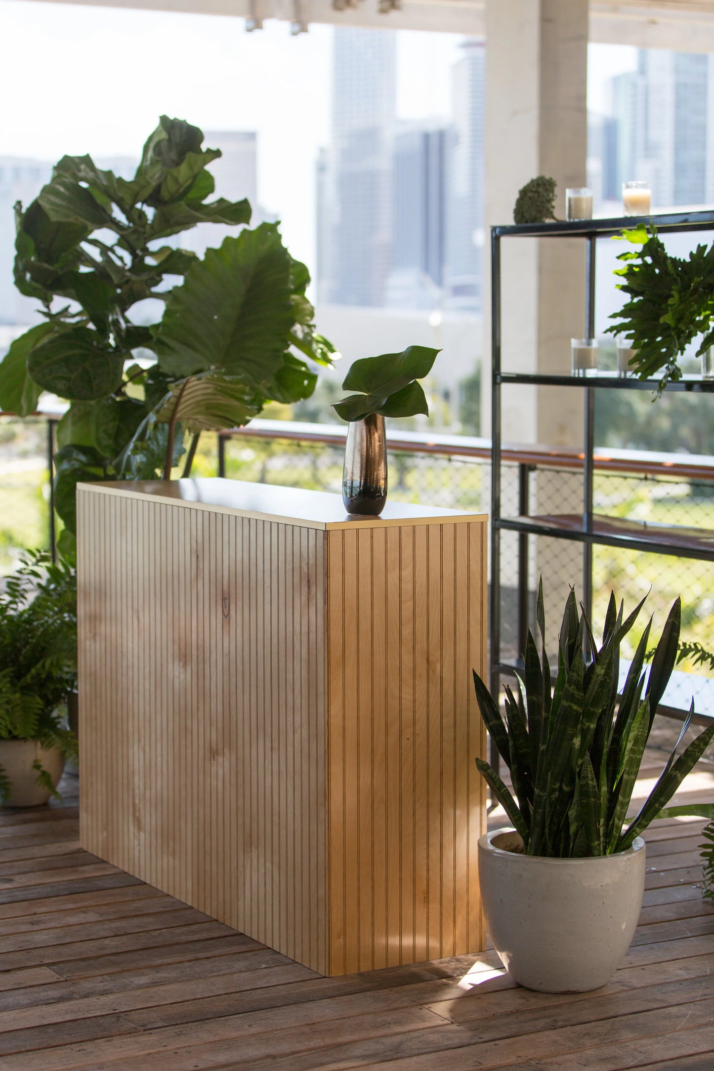 Wood Panelled Bar w/ Brass Trim