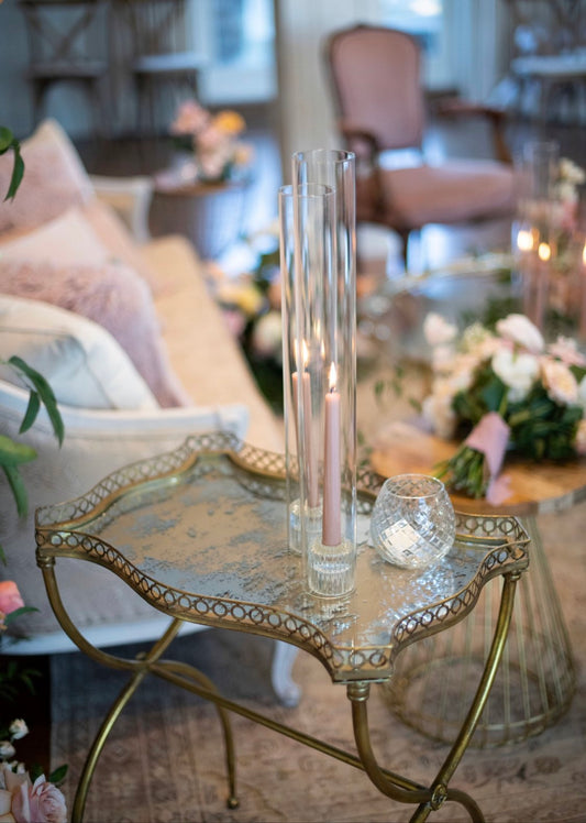 Distressed Mirrored Side Table