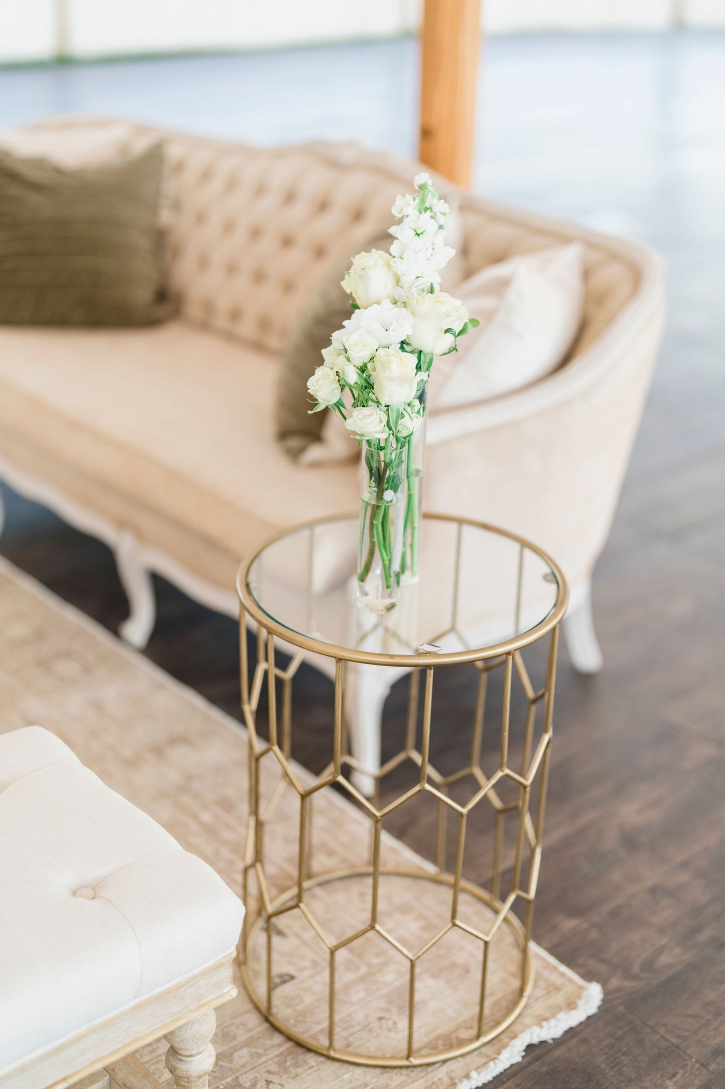 Gold + Glass Geometric Side Tables