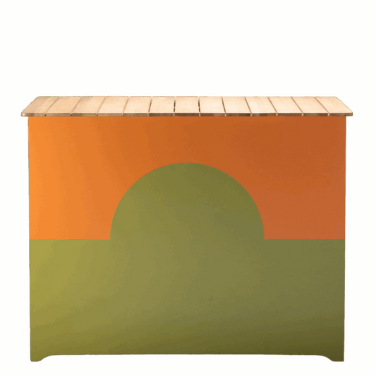 Wood Slat Bar - Orange / Green